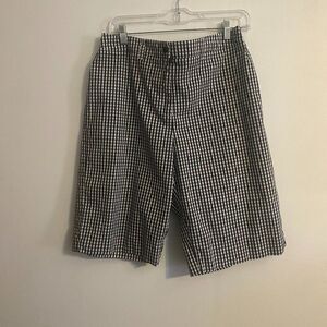 Anne Klein Sport Stretch Black/White Plaid Bermuda shorts, size 12